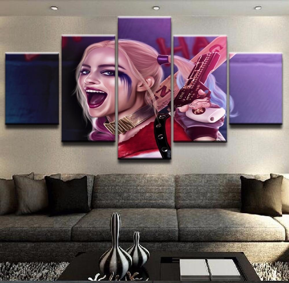 Harley Quinn Paiting Canvas Wall Art