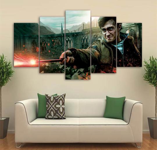 Harry Potter Battle Of Hogwarts Movie Canvas Wall Art