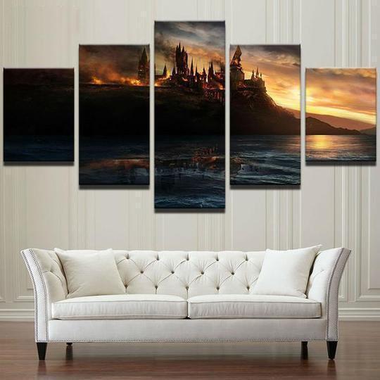 Harry Potter Deathly Hallows Hogwarts Is Burning Movie Canvas Wall Art