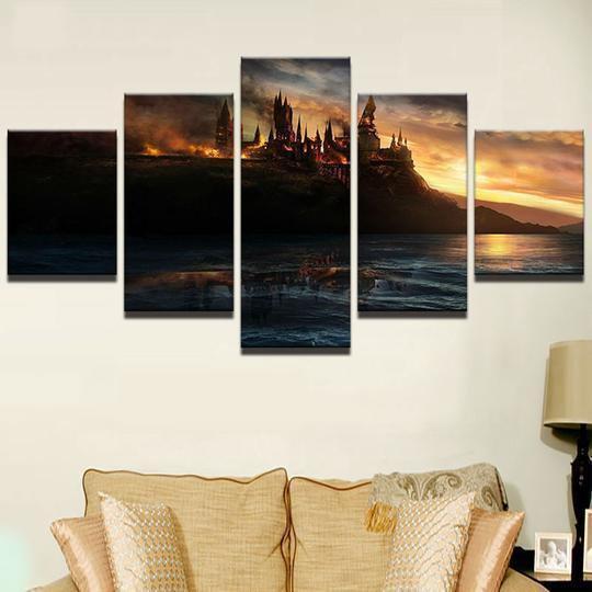 Harry Potter Deathly Hallows Hogwarts Is Burning Movie Canvas Wall Art