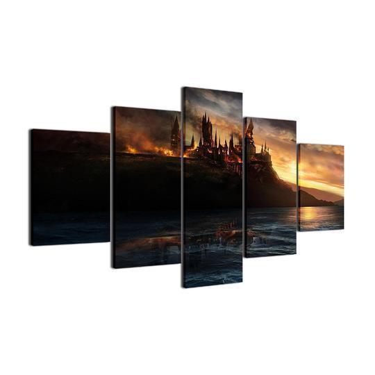 Harry Potter Deathly Hallows Hogwarts Is Burning Movie Canvas Wall Art