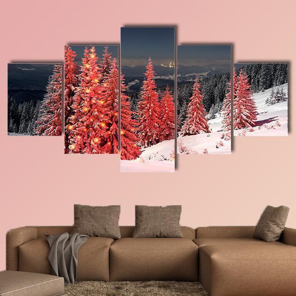 Harsh Mountain Scenery And Extreme Cold Nature Canvas Wall Art