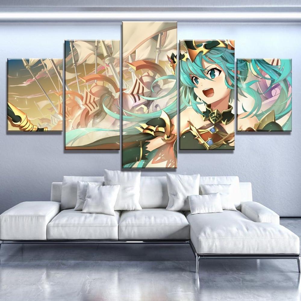 Hatsune Miku Beautiful Girl Anime Canvas Wall Art