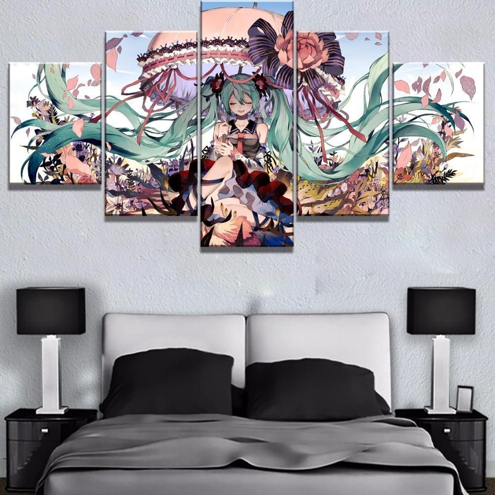 Hatsune Miku Blossom Anime Canvas Wall Art