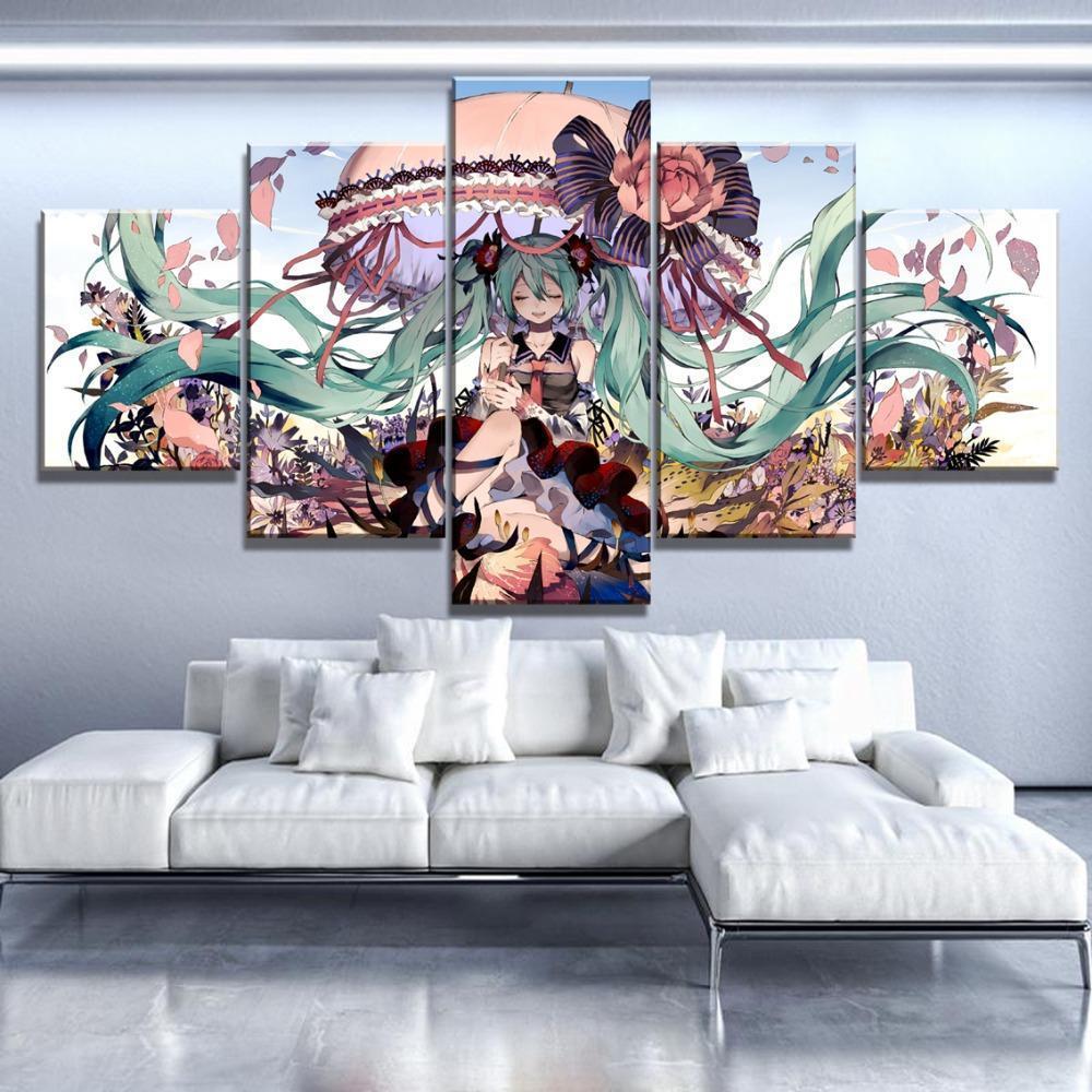 Hatsune Miku Blossom Anime Canvas Wall Art