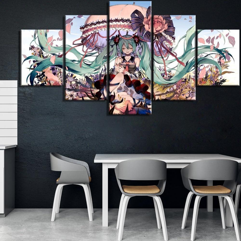 Hatsune Miku Blossom Anime Canvas Wall Art