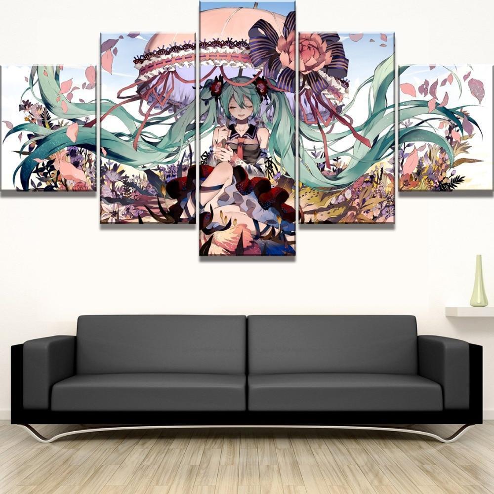 Hatsune Miku Blossom Anime Canvas Wall Art