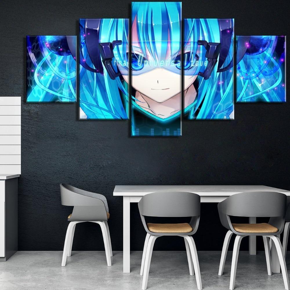Hatsune Miku Blue Eyes Anime Canvas Wall Art
