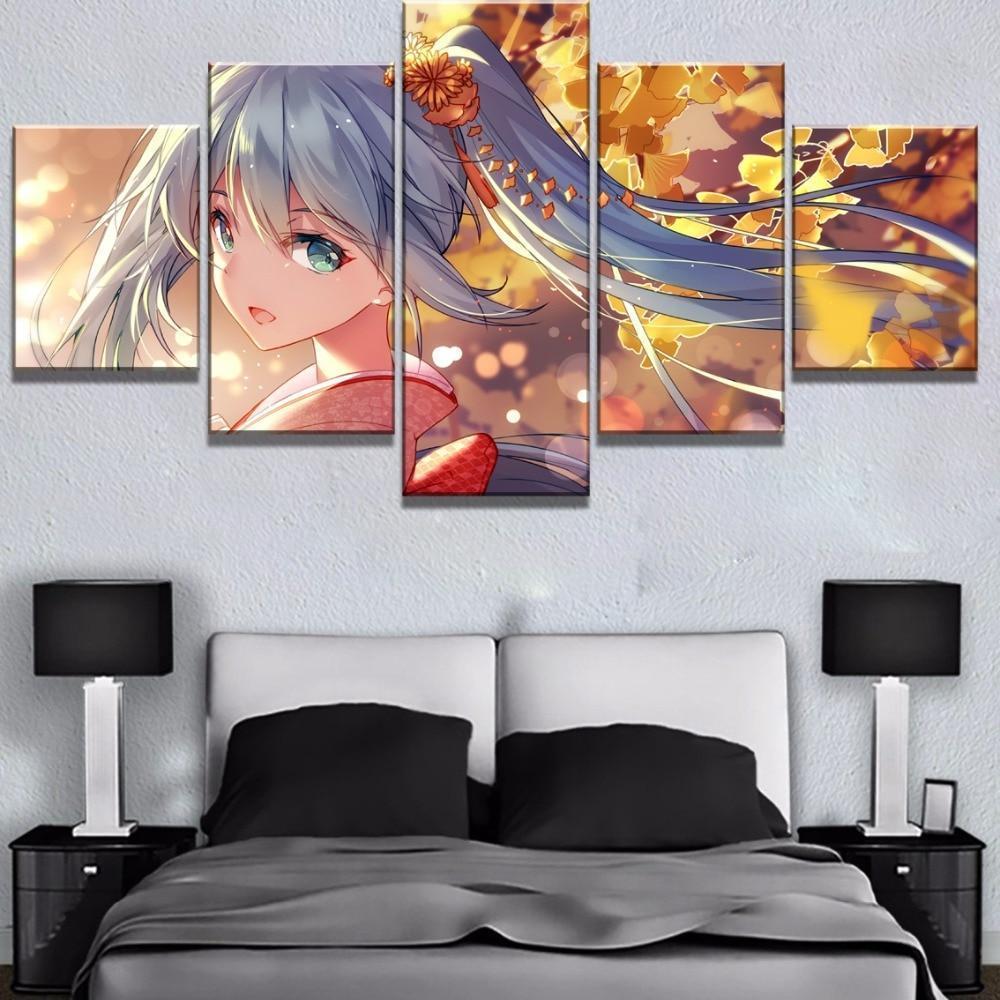 Hatsune Miku Cute Girl Anime Canvas Wall Art