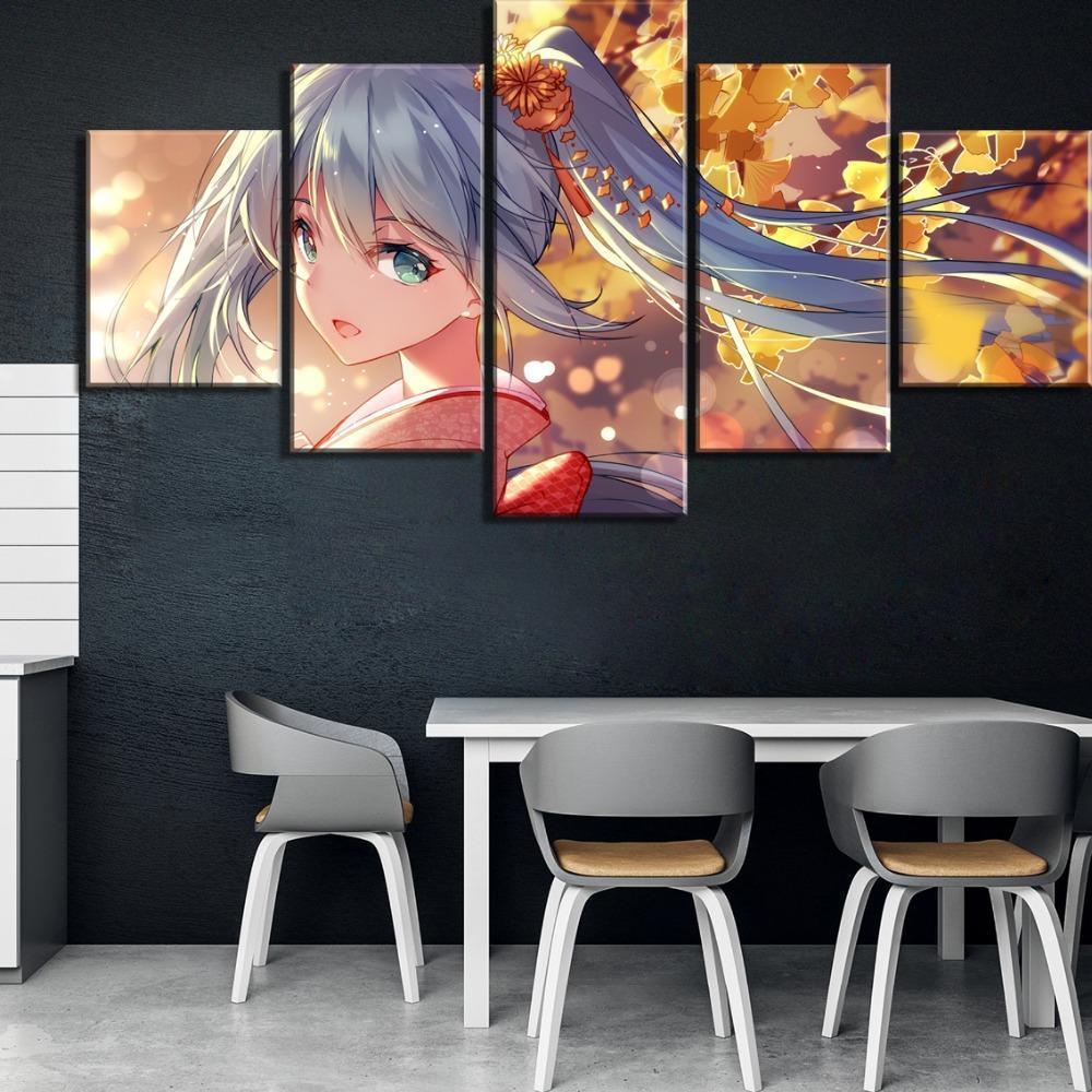 Hatsune Miku Cute Girl Anime Canvas Wall Art