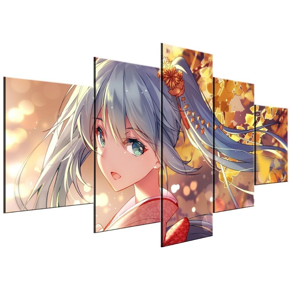 Hatsune Miku Cute Girl Anime Canvas Wall Art