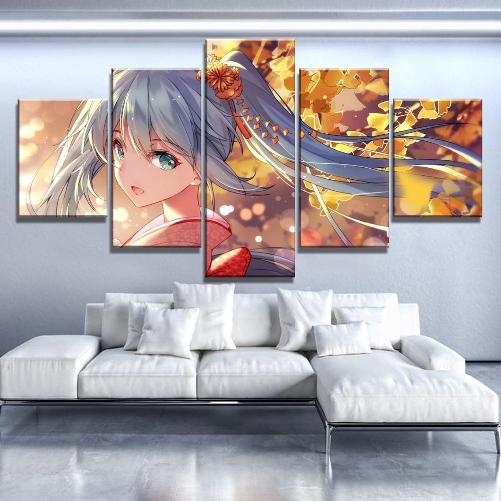 Hatsune Miku Cute Girl Anime Canvas Wall Art