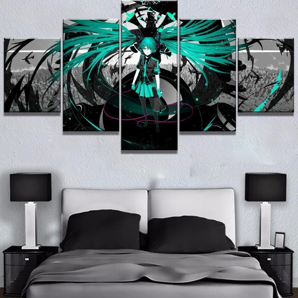 Hatsune Miku Plane Anime Canvas Wall Art