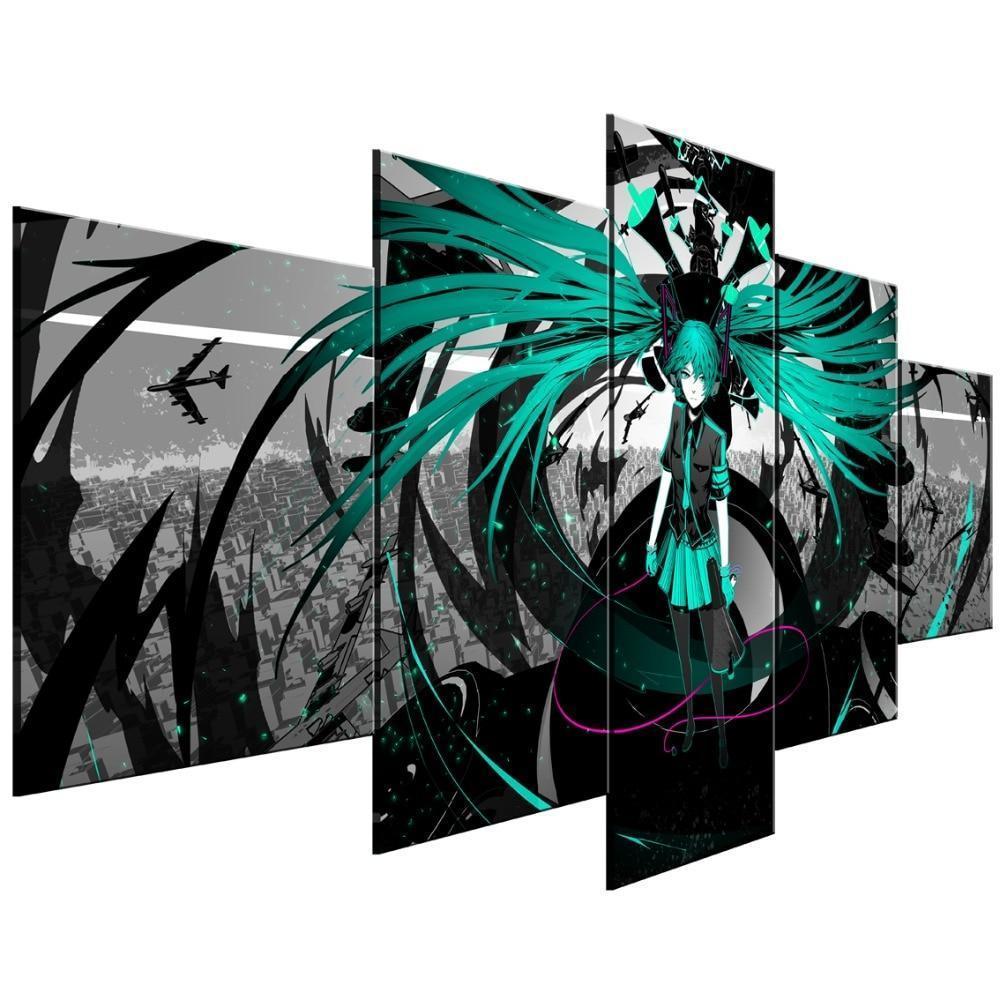 Hatsune Miku Plane Anime Canvas Wall Art