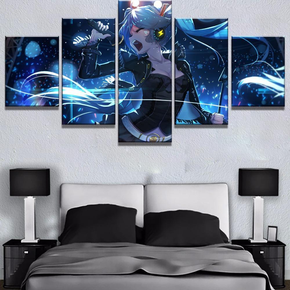 Hatsune Miku Singing Anime Canvas Wall Art