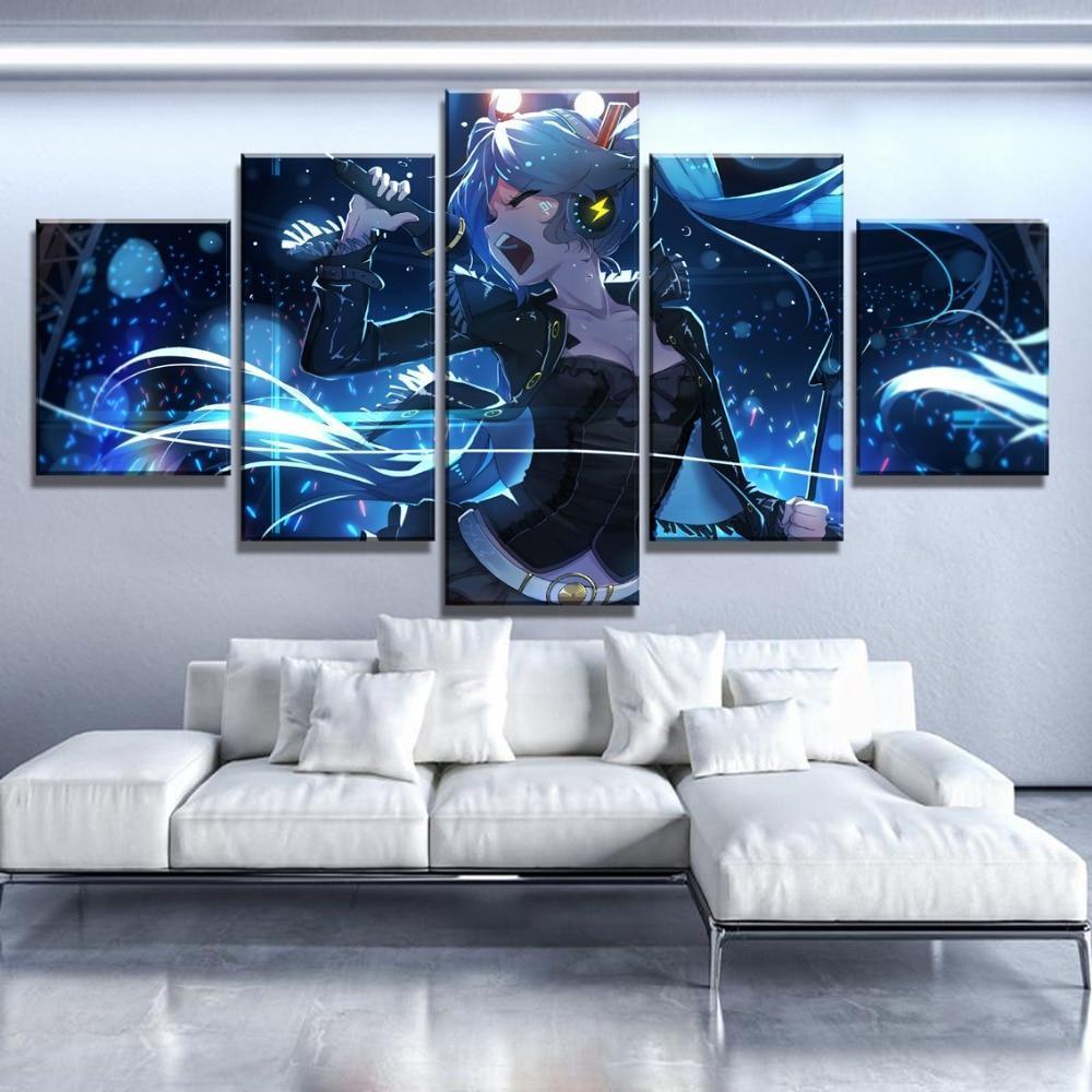 Hatsune Miku Singing Anime Canvas Wall Art
