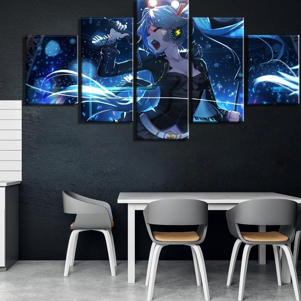 Hatsune Miku Singing Anime Canvas Wall Art
