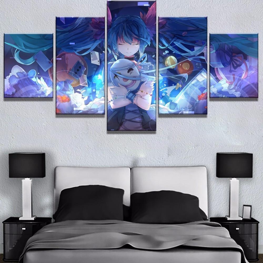 Hatsune Miku With Mask Anime Canvas Wall Art