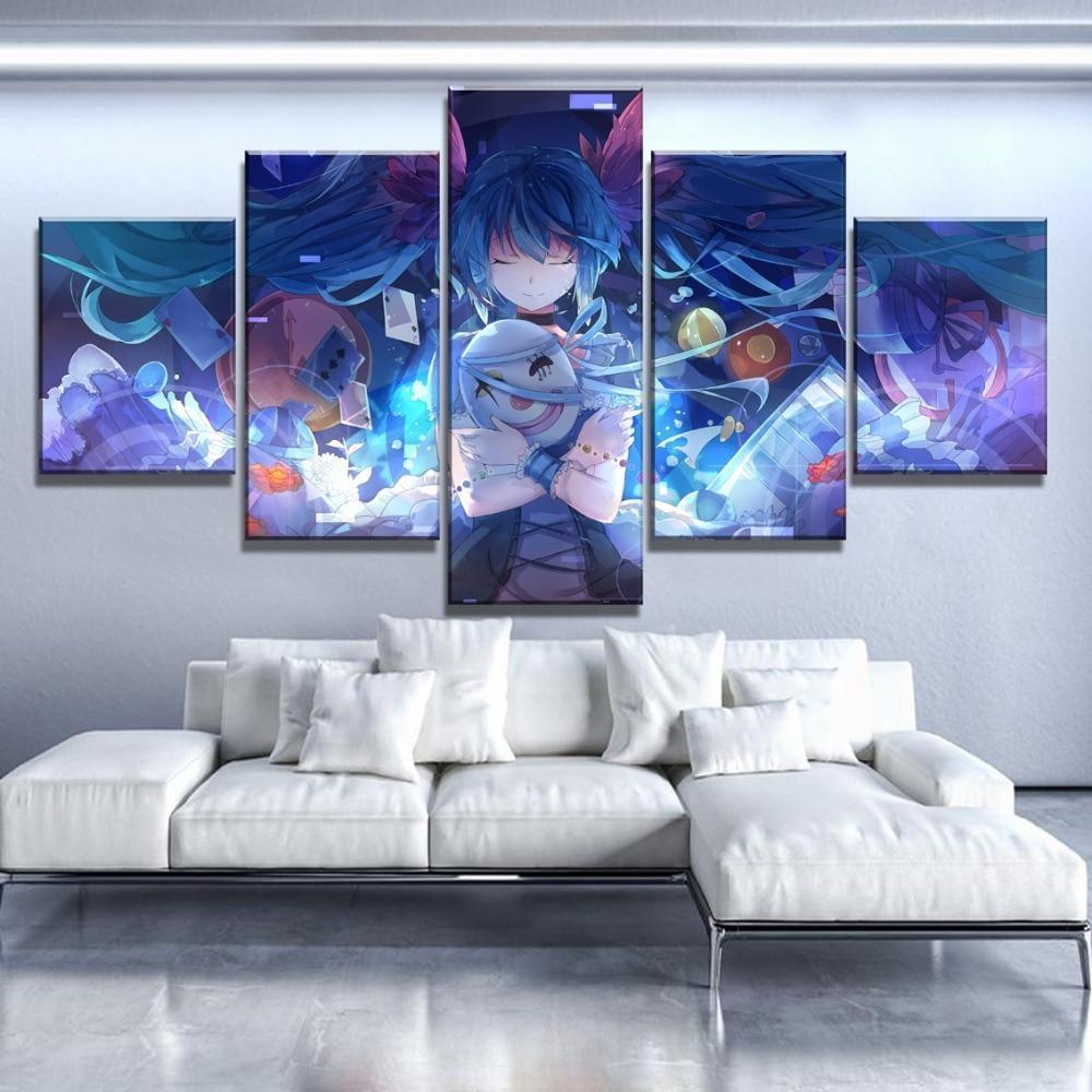 Hatsune Miku With Mask Anime Canvas Wall Art