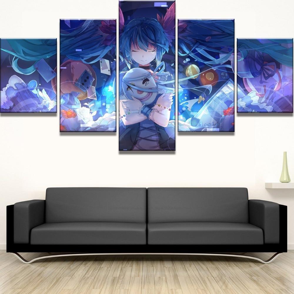 Hatsune Miku With Mask Anime Canvas Wall Art