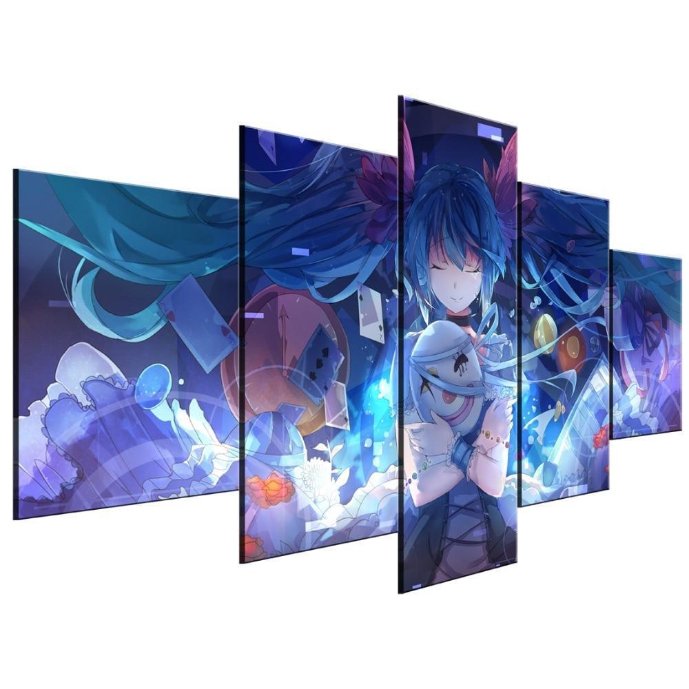Hatsune Miku With Mask Anime Canvas Wall Art
