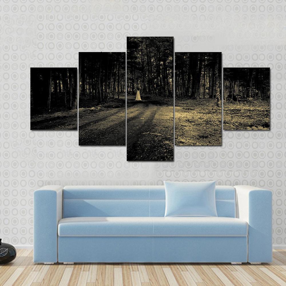 Haunted Roadside Area Nature Canvas Wall Art