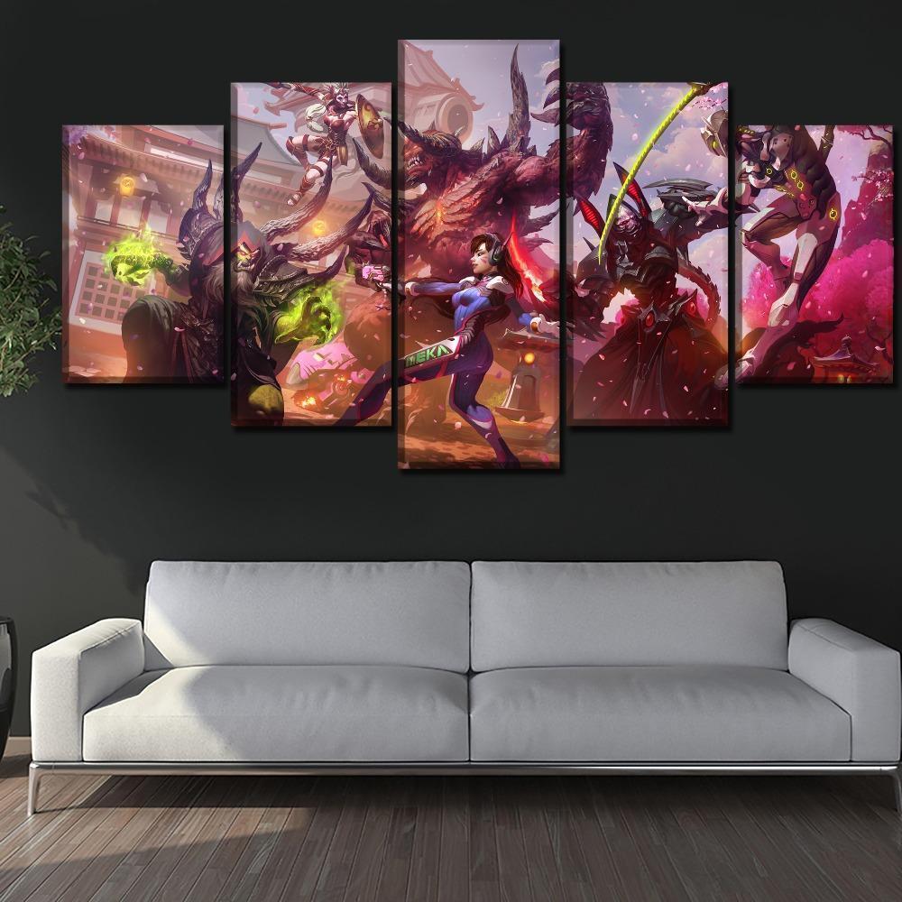 Heroes Of The Storm &amp;amp; Overwatch Poster Gaming Canvas Wall Art