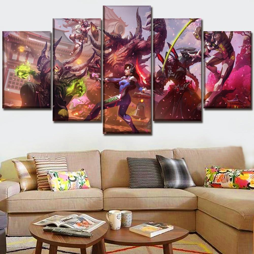 Heroes Of The Storm &amp;amp; Overwatch Poster Gaming Canvas Wall Art