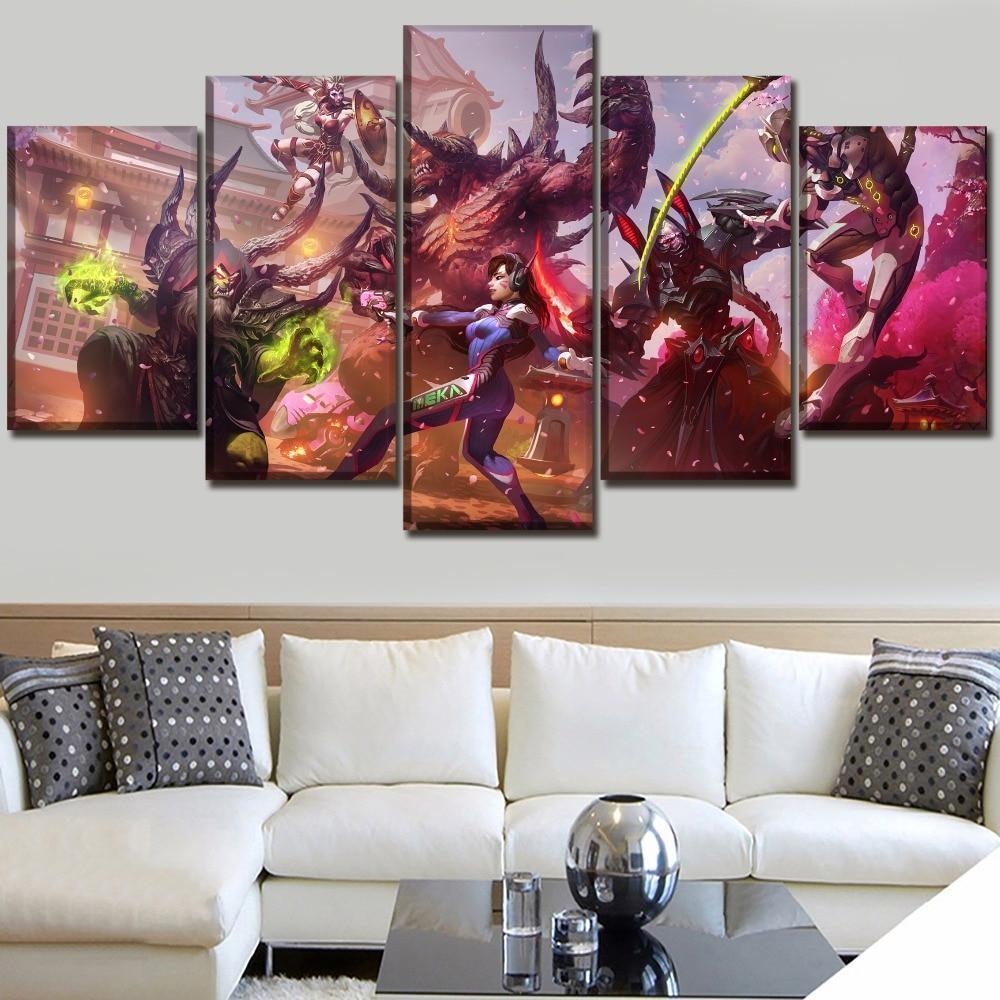 Heroes Of The Storm &amp;amp; Overwatch Poster Gaming Canvas Wall Art