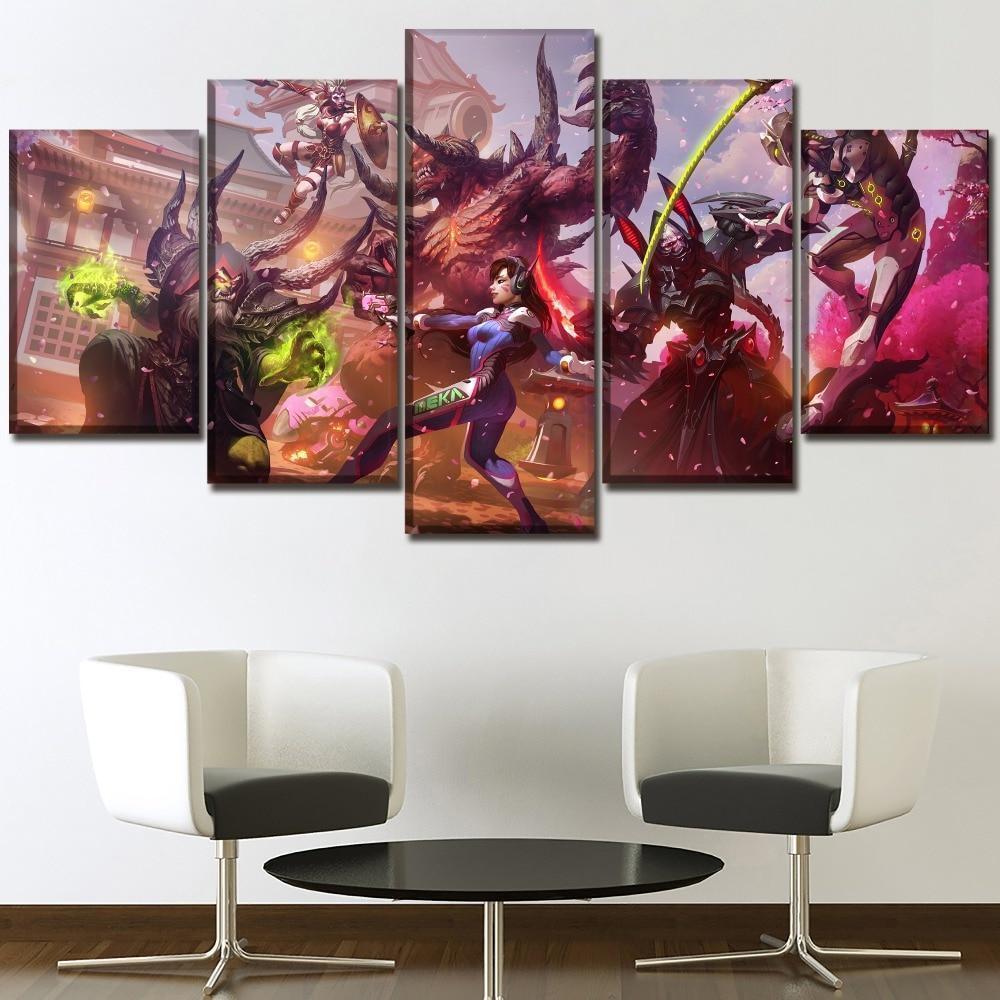 Heroes Of The Storm &amp;amp; Overwatch Poster Gaming Canvas Wall Art