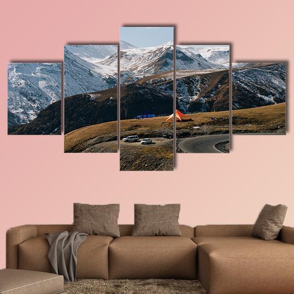 High Mountains Covered With White Snow Nature Canvas Wall Art