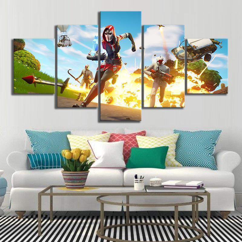 High Stakes The Ace and Wild Card Fortnite Gaming Canvas Wall Art
