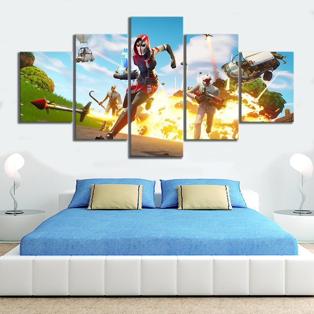 High Stakes The Ace and Wild Card Fortnite Gaming Canvas Wall Art