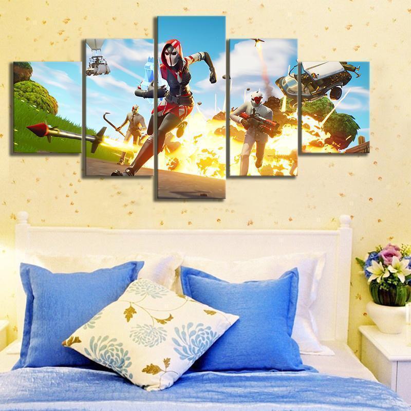 High Stakes The Ace and Wild Card Fortnite Gaming Canvas Wall Art