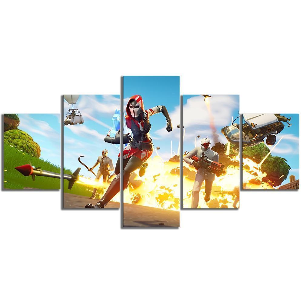High Stakes The Ace and Wild Card Fortnite Gaming Canvas Wall Art