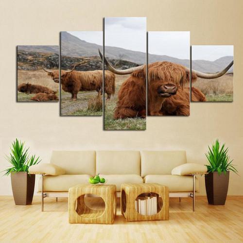 Highland Bull Animal Canvas Wall Art