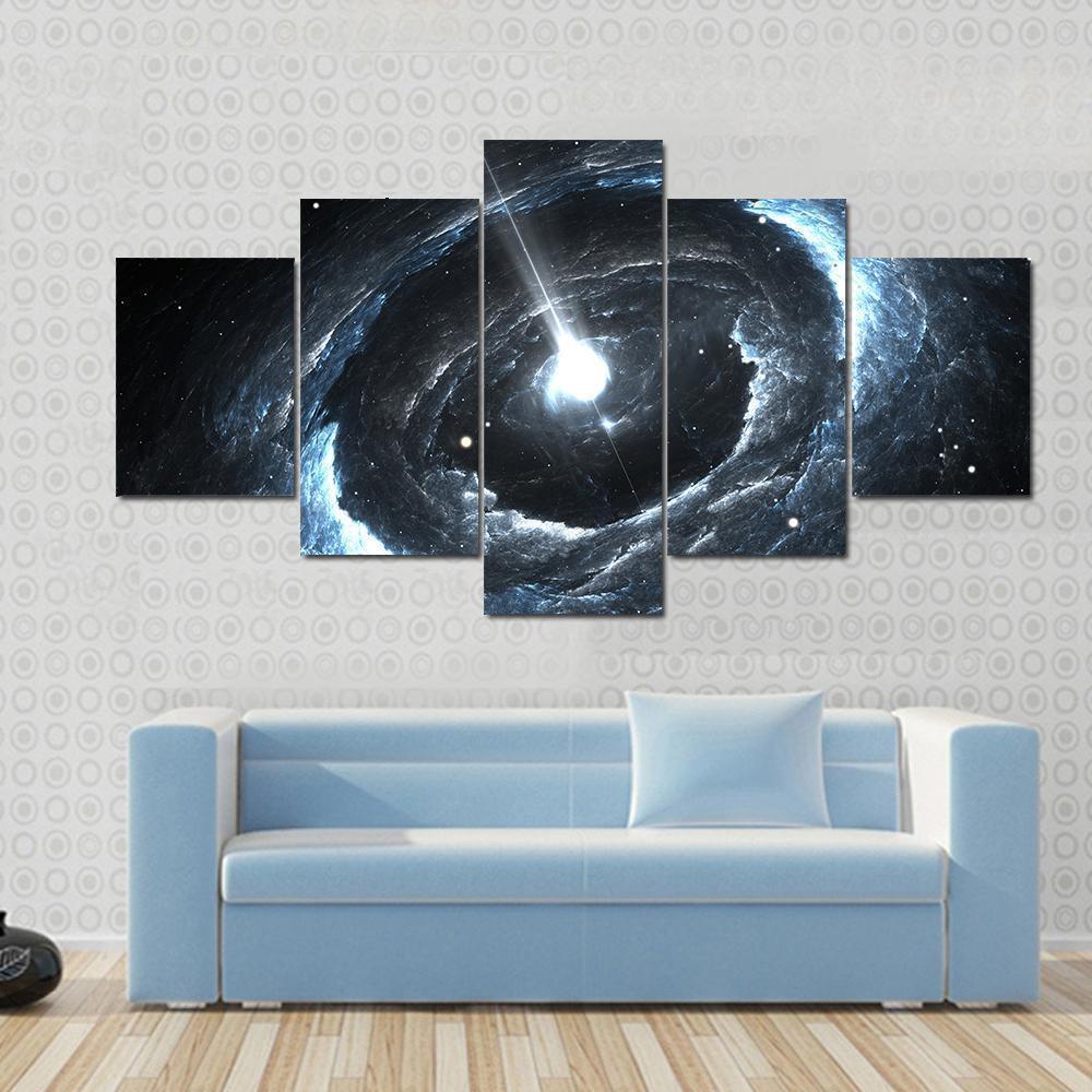 Highly Magnetized Rotating Neutron Star Space Canvas Wall Art