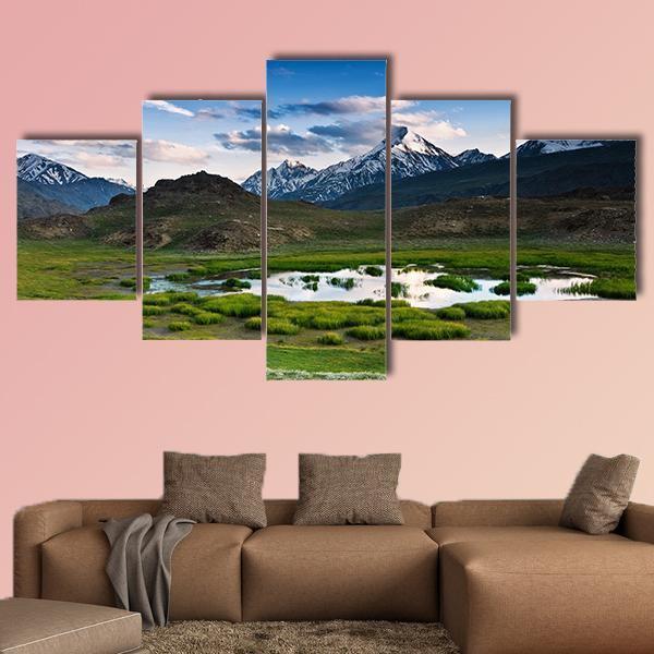 Himalayas Lake In Summer Time Multi Panel Nature Canvas Wall Art