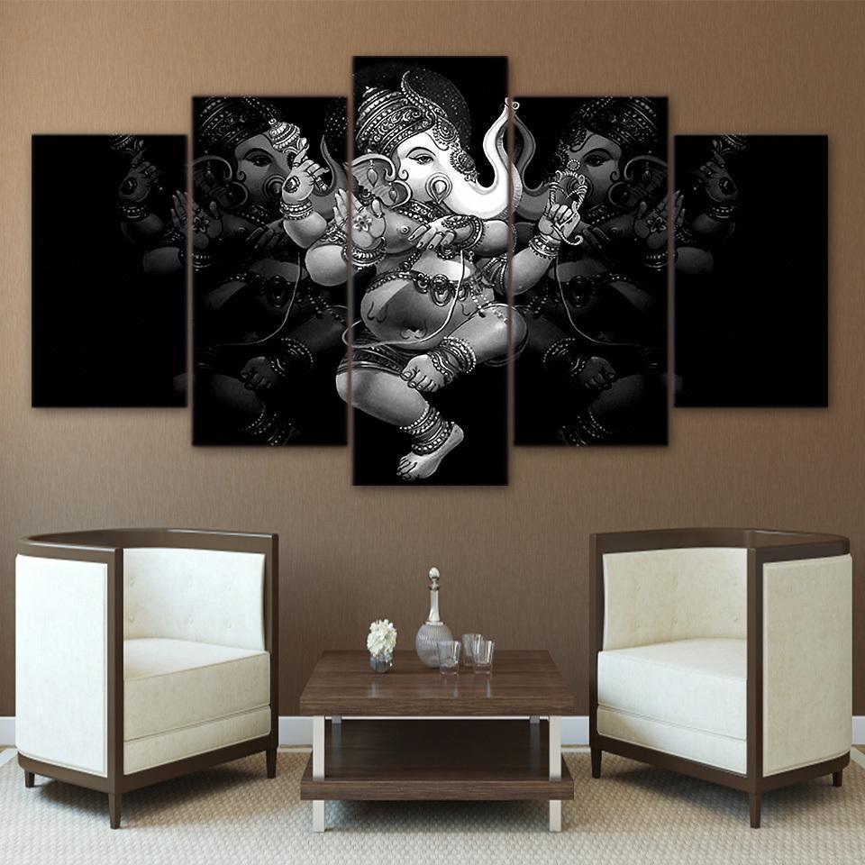 Hindu God Ganesha Elephant Religion Canvas Wall Art