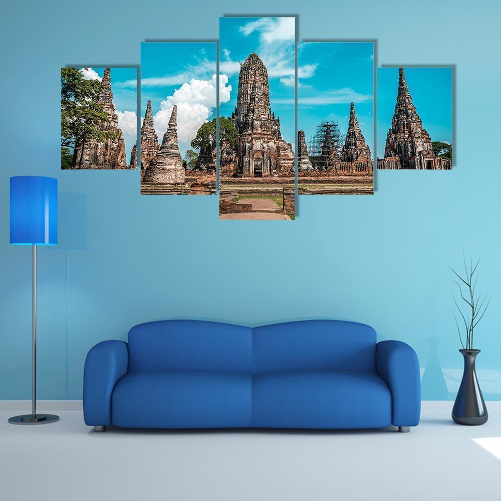 Historic Ruins Of Ancient City Of Thailand With Temples Nature Canvas Wall Art