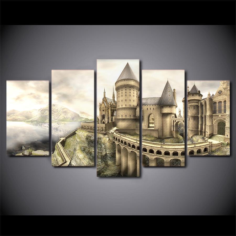 Hogwarts Castle School Of Witchcraft And Wizardry Harry Potter Canvas Wall Art