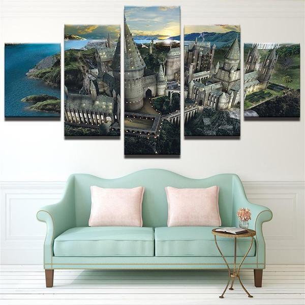 Hogwarts School Of Witchcraft And Wizardry Sunset Harry Potter Canvas Wall Art