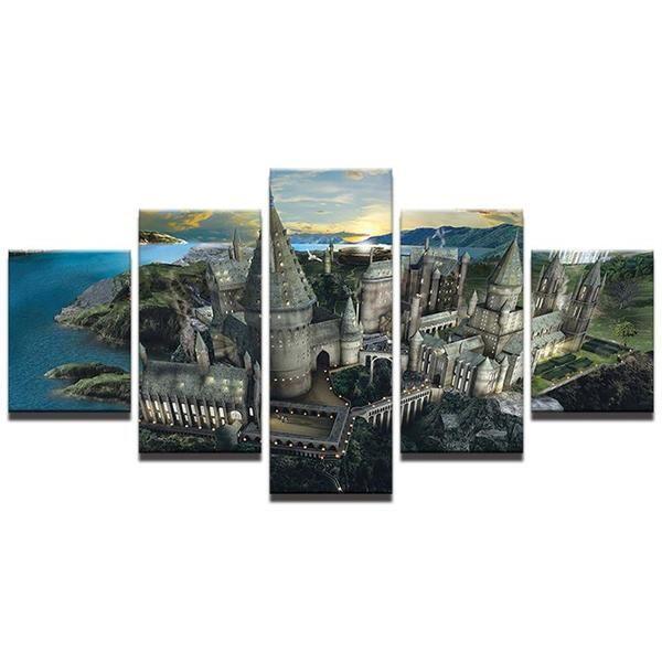 Hogwarts School Of Witchcraft And Wizardry Sunset Harry Potter Canvas Wall Art