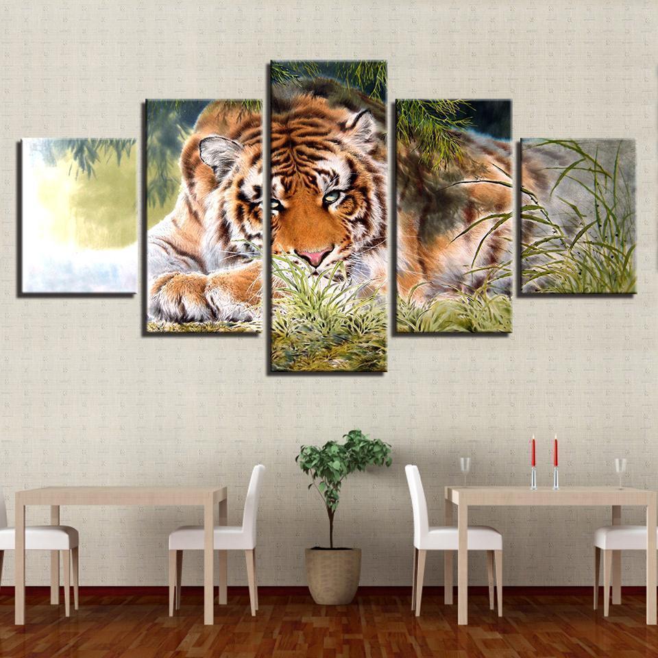 Home Animal Tiger The King Of The Jungle Animal Canvas Wall Art