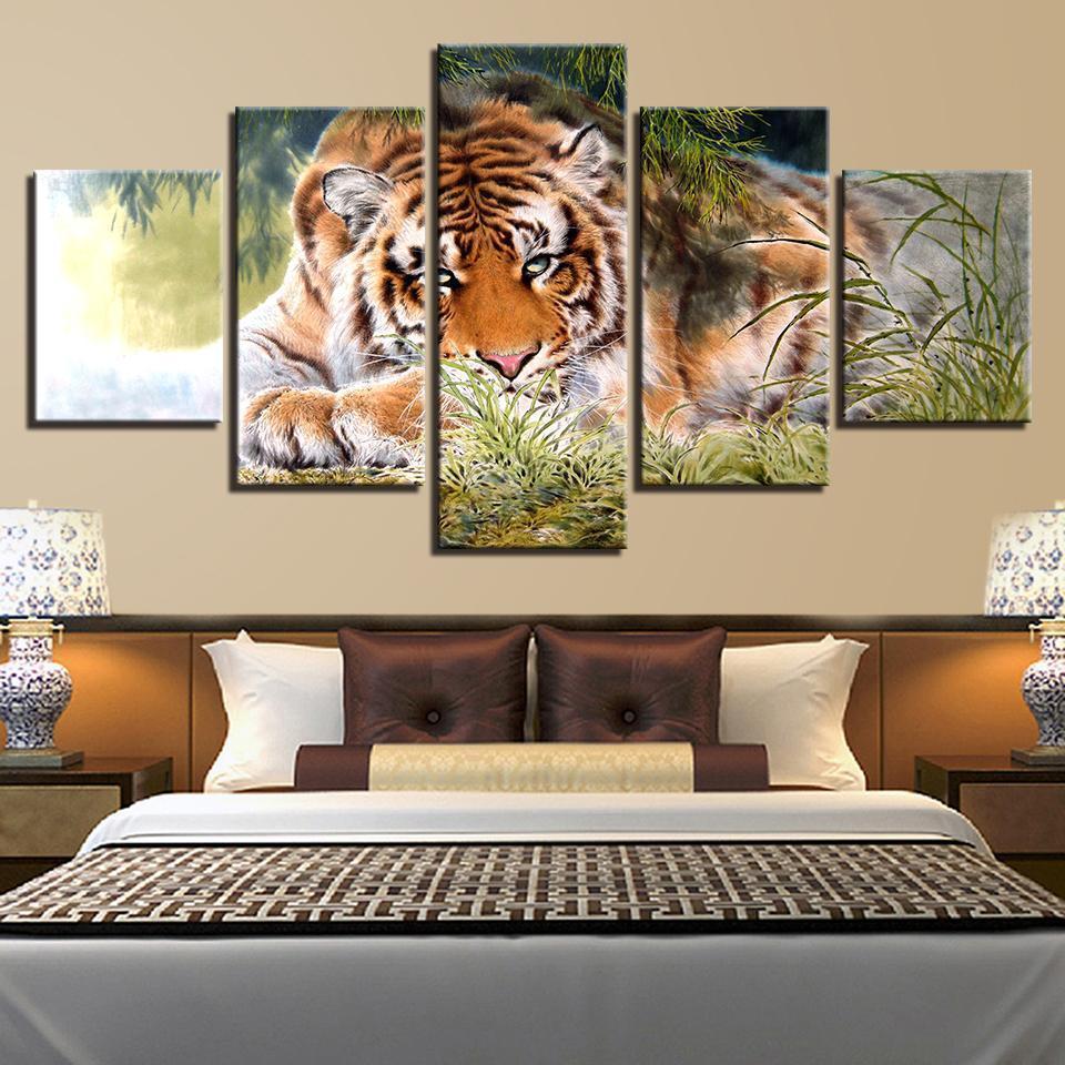 Home Animal Tiger The King Of The Jungle Animal Canvas Wall Art