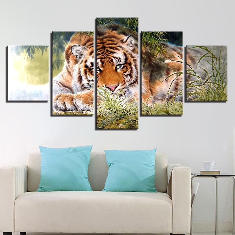 Home Animal Tiger The King Of The Jungle Animal Canvas Wall Art