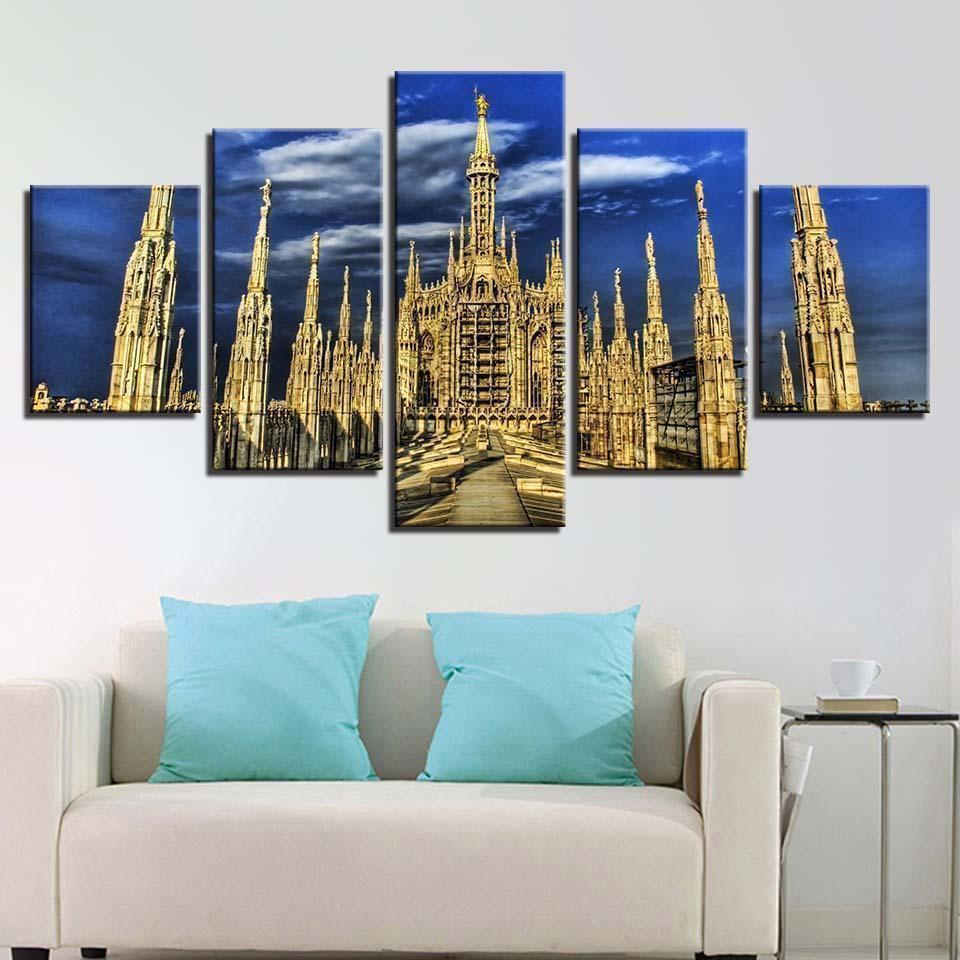 Homeation Gothic Catedral Gotica Landscape Nature Canvas Wall Art
