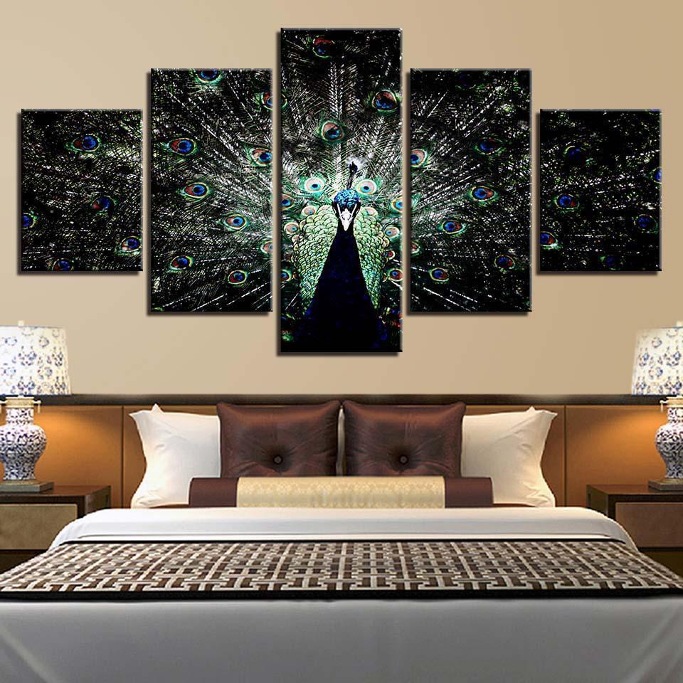 Homeative Abstract Animal Peacock Animal Canvas Wall Art