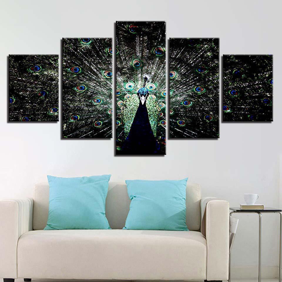 Homeative Abstract Animal Peacock Animal Canvas Wall Art