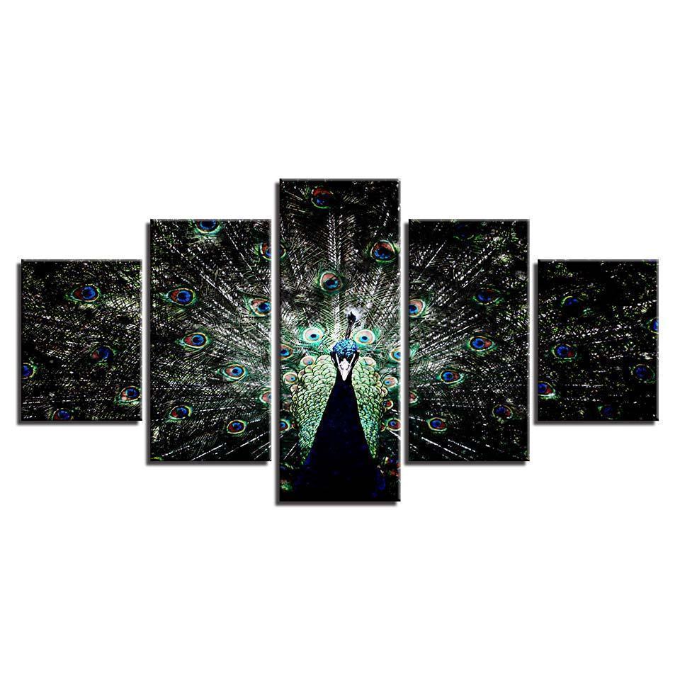 Homeative Abstract Animal Peacock Animal Canvas Wall Art